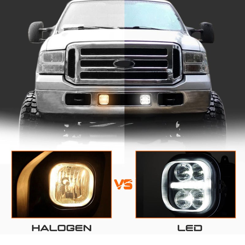 DRFG LED Fog Light with Daytime Running Lights - Fog Light Assembly for Ford F250 F350 F450 F550 Super Duty 2005 2006 2007 Driving Fog Lamps Plug & Play 2pcs - Image 3